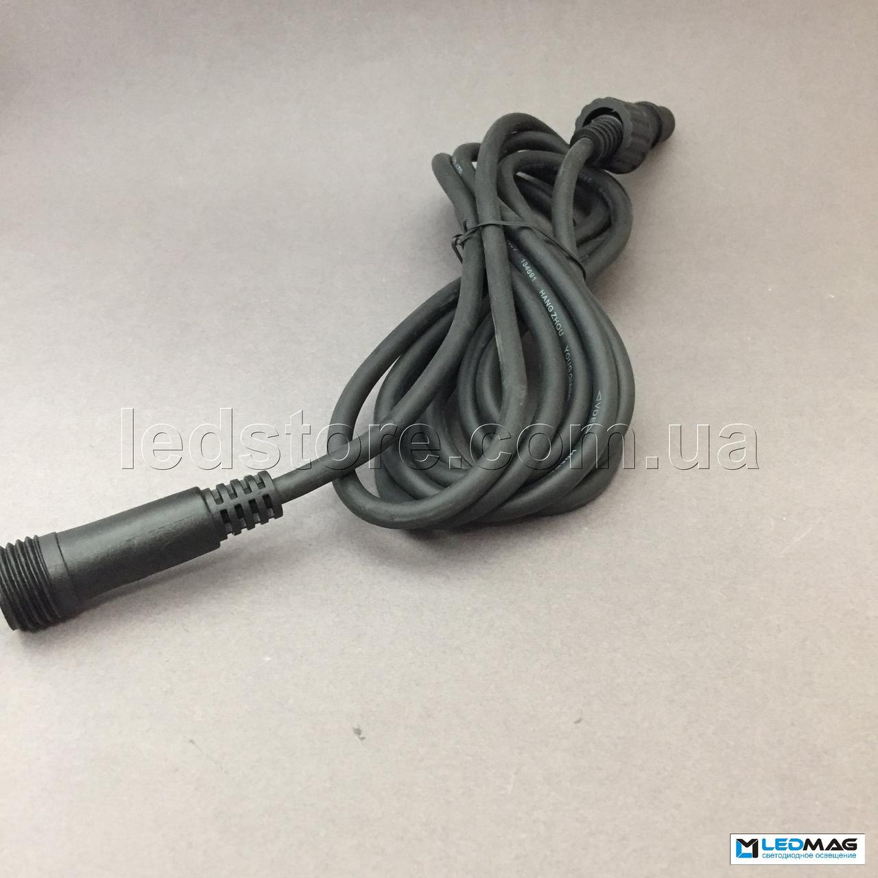 Коннектор для гірлянди DELUX new з одним виходом 3м IP44 чорний EN, фото 1