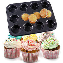 Форма для випікання кексів (12 шт.) тефлон