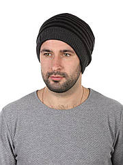Шапка баф трикотажна чоловіча двостороння чорна