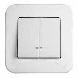 Вимикач 2-кл. з підсвіткою Viko Rollina білий