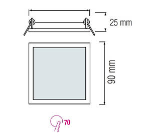 Світлодіодна LED панель SLIM-SQ-3-4K, фото 2