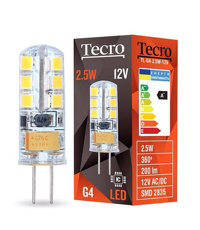 Світлодіодна лампа Tecro TL-G4-2.5 W-12V 4100K, фото 2