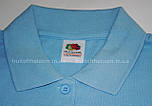 Футболка поло жіноча блакитна преміум Premium polo lady-fit Fruit of the Loom,2XL, фото 2