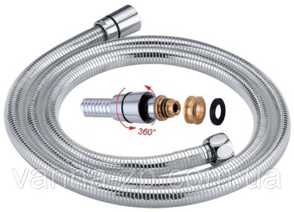 Шланг душовий 150 см PVC сріблястий