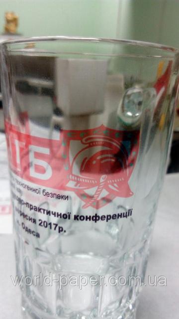 Пивний бокал з Вашим дизайном, скляний прозорий, фото 1