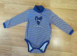 Боді з високим коміром для новонароджених інтерлок (зріст 74 см)