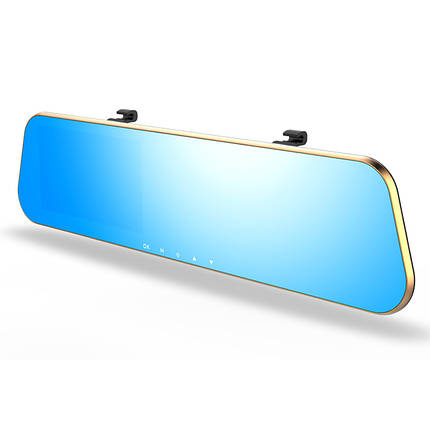 Дзеркало заднього виду з відеореєстратором DVR MHZ DV460 c 2 камерами, золоте, фото 1