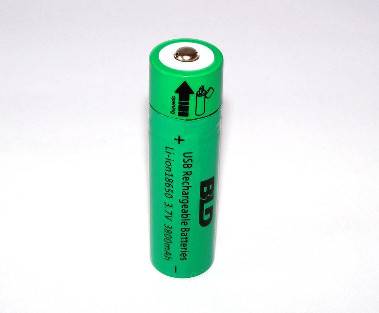 Аккумулятор 18650 Li-ion 4.2v USB18650 3800mah c USB зарядкой - фото 3 - id-p614135622