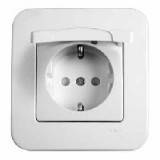Розетка Viko Rollina із заземленням і кришкою біла