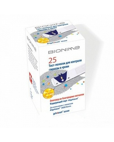 Тест-смужки BIONIME Rightest GS300 25 шт, Bionime, Швейцарія