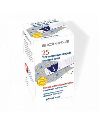Тест-смужки BIONIME Rightest GS300 25 шт, Bionime, Швейцарія, фото 1