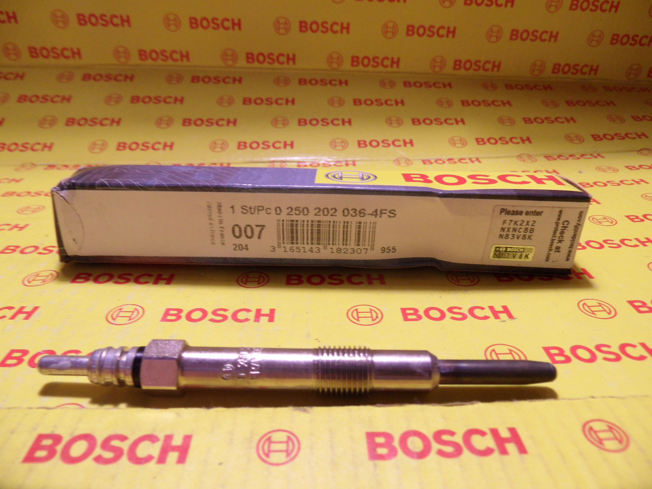 Свічки розжарювання Bosch, 0250202036, 0 250 202 036