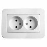 Розетка подвійна Viko Rollina (без заземлення) біла