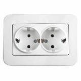 Розетка подвійна Viko Rollina із заземленням біла