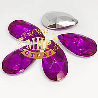 Бусина-наконечник для кришталевої штори, Fuchsia, форма Капля, 38 мм*1 шт.