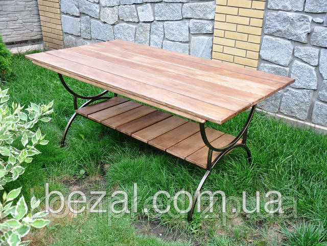 Стол садовый металлический с полкой, цена 7319 грн — Prom.ua (ID#614242261)