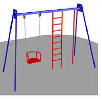 Качели с гибкой подвеской и шведской стенкой БК-720К