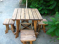 Стол деревянный для беседки, кафе, дачи 900х900х750мм Рио