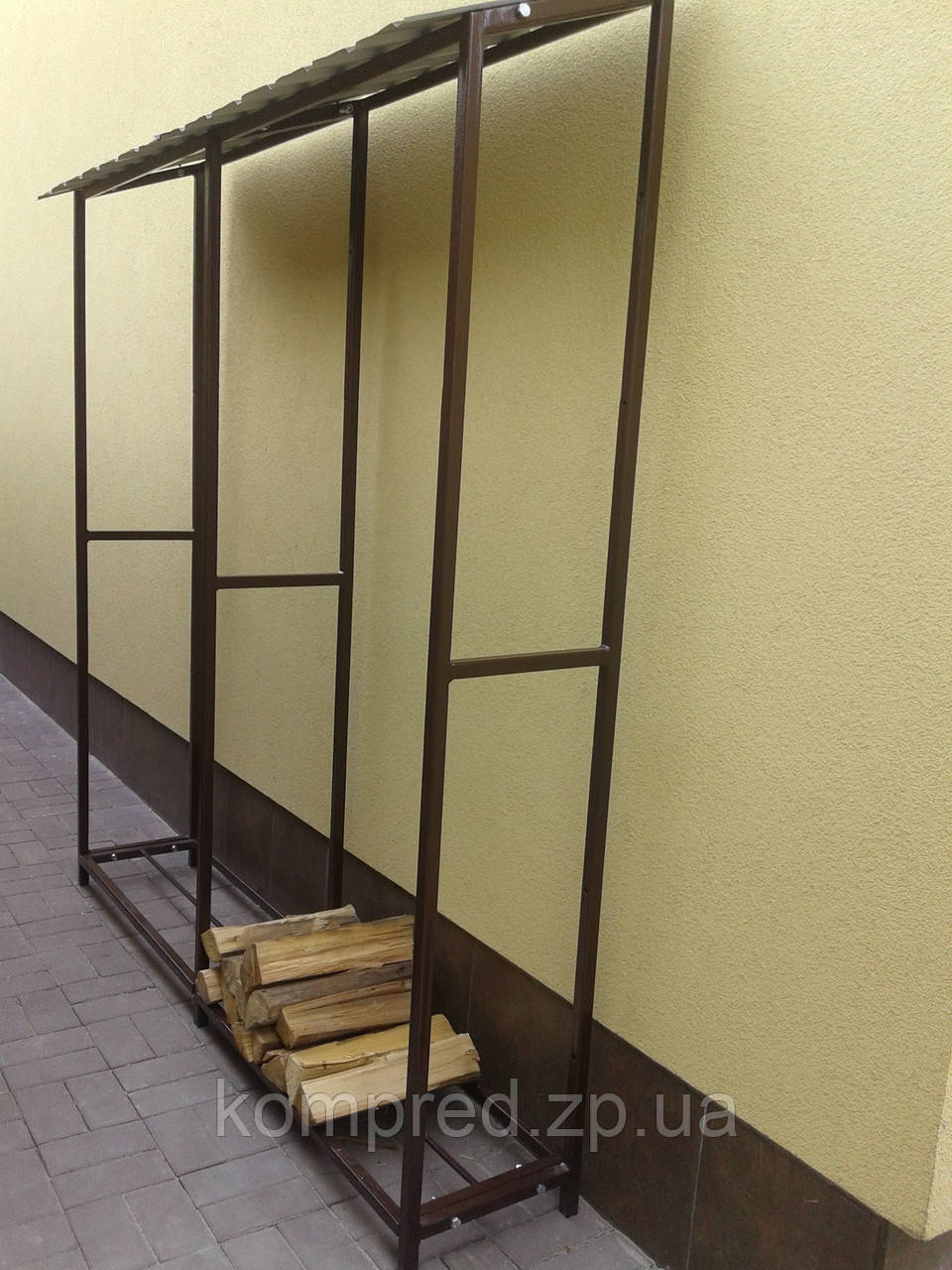Дровниця подвійна металева для дров розбірна з дахом һ2м