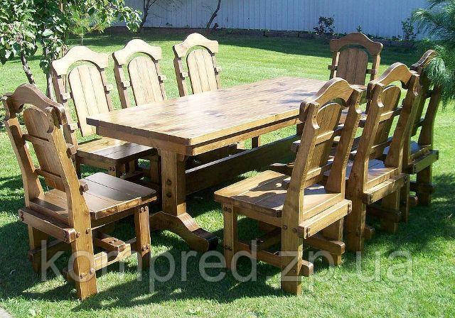 Комплект меблів з натурального дерева стіл та крісла для кафе та бару Богиня