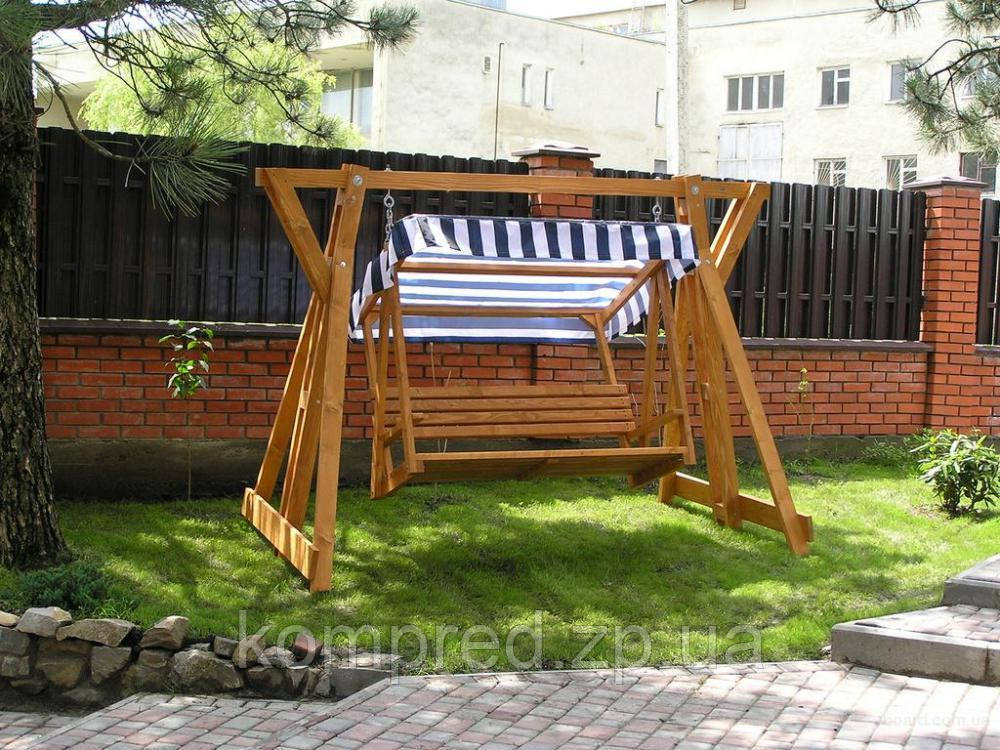 Гойдалки дерев'яні садові Равенна, фото 1