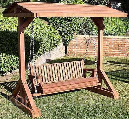 Качели деревянные с крышей Ранчо (ID#614244362), цена: 23330 ₴, купить ...