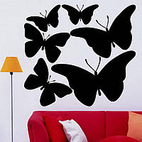 Виниловая интерьерная наклейка - набор (бабочки 6 шт) комплект от 20 см