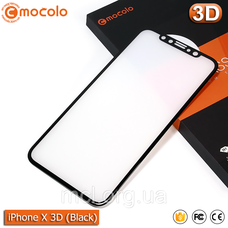 Захисне скло Mocolo iPhone X (Black) 3D