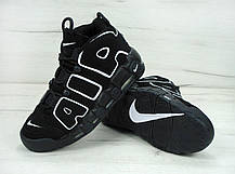 Кросівки чоловічі Найк Nike Air More Uptempo Black/White. ТОП Репліка ААА класу., фото 3