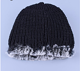 Хутряна шапка з кролика Рекс сіра, фото 3
