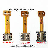 Перехідник на 2 SIM + MicroSD в комбінований лоток, адаптер miniSIM, фото 3