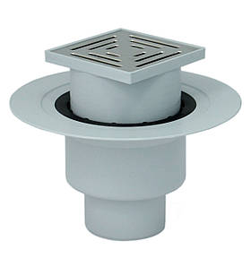 Трап для внутрішніх поміщений вертикальний DN50/75/110, із гідрозатвором, з кошиком, HL317