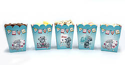Коробочки для солодощів "Ведмедик Тедді" Аквамарин 5 шт./пач.