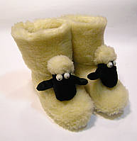 Хатні чобітки-тапочки з овчини жіночі