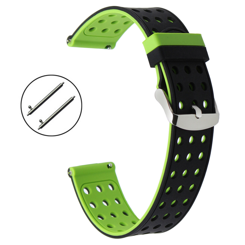 Подвійний ремінець з перфорацією Primo для годин Samsung Gear S2 Classic (SM-R732 / SM-R735) - Black&Green