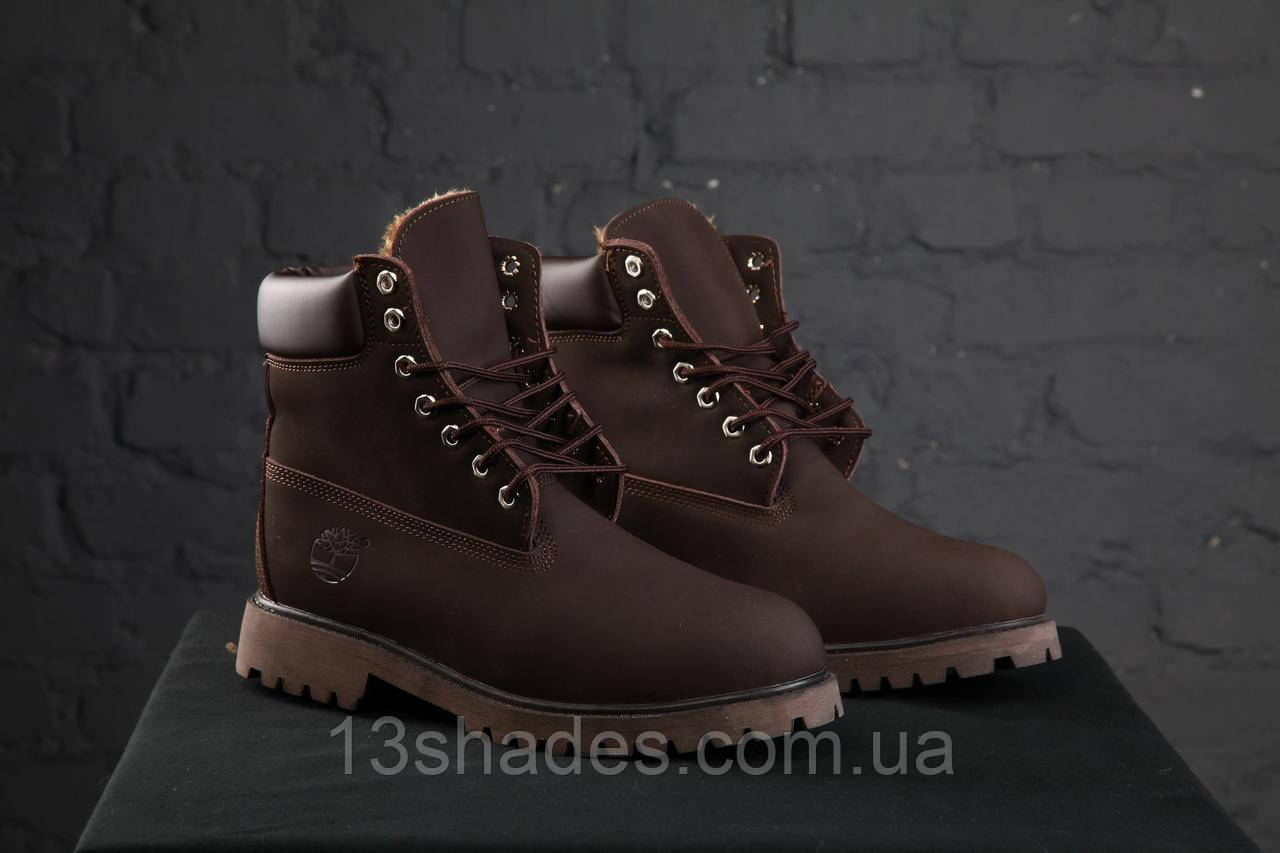 Черевики чоловічі Timberland коричневий ( з хутром) (Тімберленд), фото 1