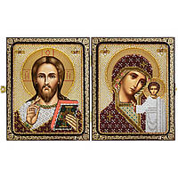 Набір для вишивання ікони в рамці-складні "Христос Спаситель і Пресв. Богородиця Казанська"