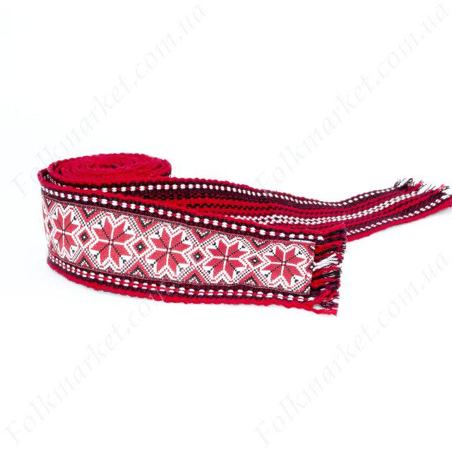 Тканий пояс пояс двосторонній з тасьмою 5 см, фото 1