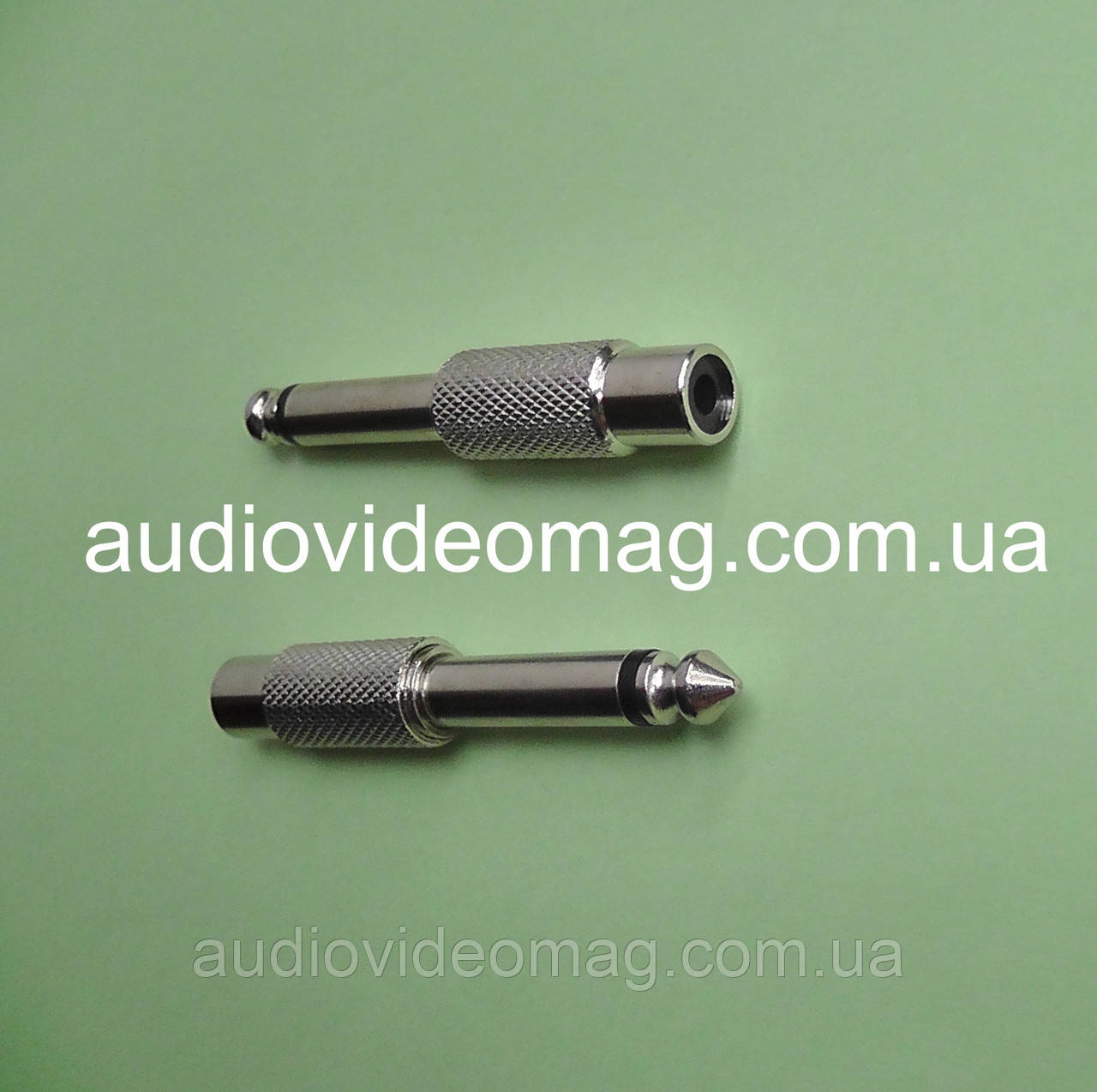 Перехідник моно штекер 6.3 на гніздо RCA (тюльпан), металевий