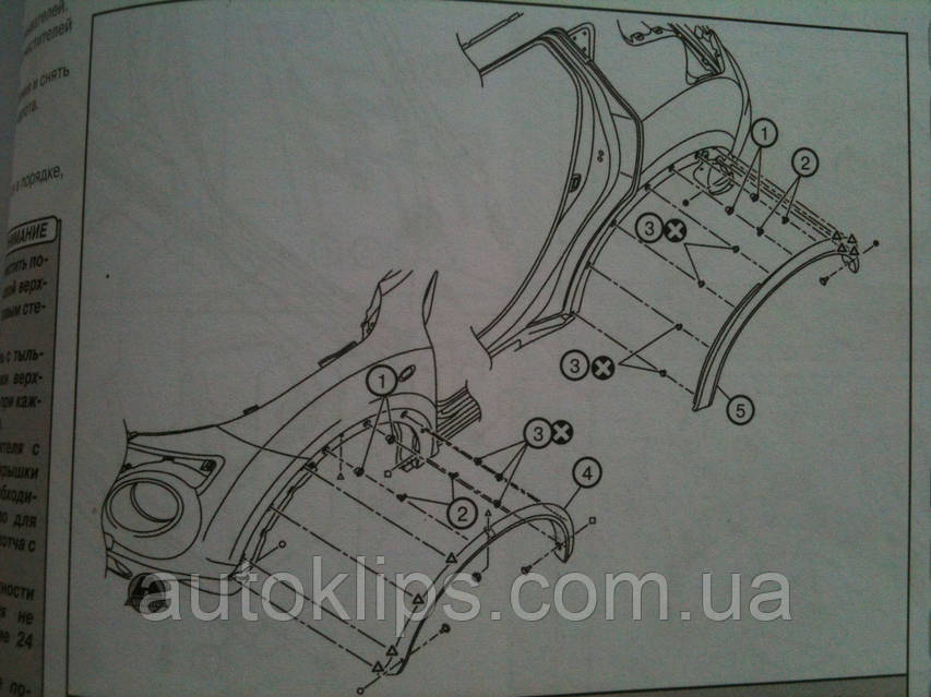 Клипса крепления колесних арок Nissan Ariya Qashqai Juke X-TRAIL