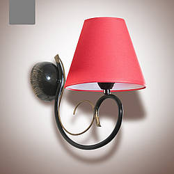 Бра металеве 1 лампове з червоним абажуром до зали, спальню