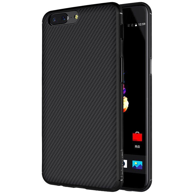Nillkin OnePlus 5 Synthetic fiber Black Магнітний Чохол Накладка Бампер