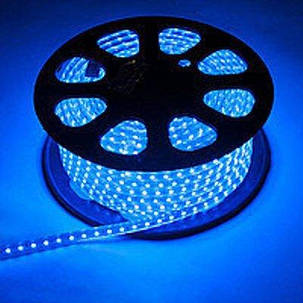 Світлодіодна стрічка синя SMD 2835/120 220V IP68 (1м) Код.59220, фото 1