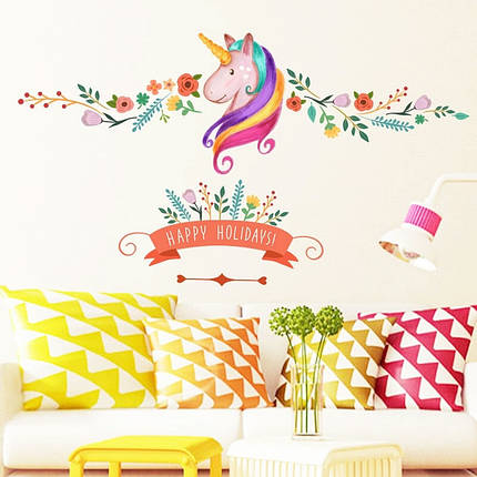 Наклейки для детской комнаты "HAPPY HOLLIDAYS! " (лист 30*90см) размер 68*112см, фото 2