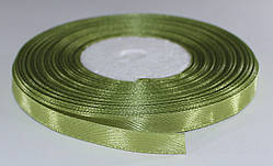 Стрічка атласна. Колір — оливковий світлий. Ширина — 0,7 см, довжина — 23 м