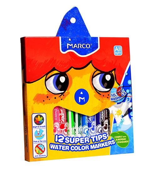 Фломастери Marco 12 кольорів Super Washable 1630-12