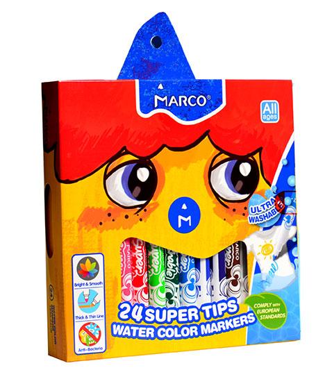 Фломастери 24 кольори Marco Super Washable водні 1630-24