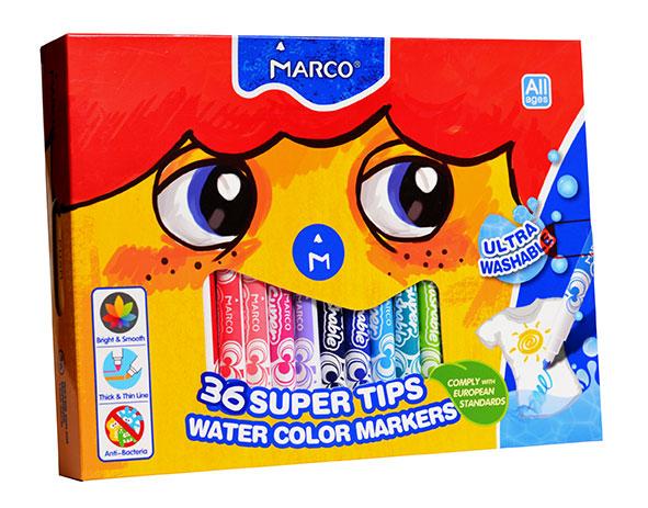 Фломастери Marco Super Washable 36 кольорів картонна упаковка 1630-36