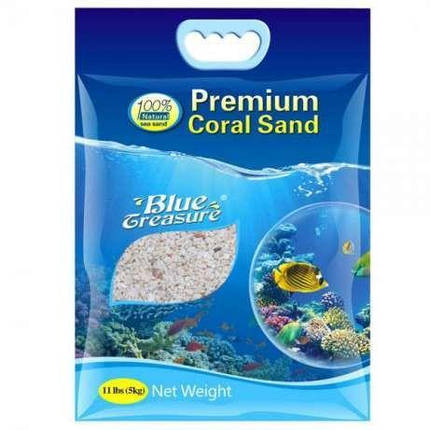 BLUE TREASURE Premium Coral Sand Кораловий грунт арагонитовый білий, 3-4 мм, 5 кг, коралова крихта, фото 2