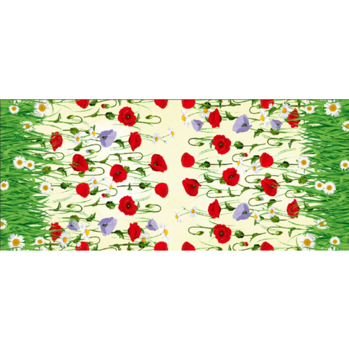 Клейонка силіконова 1,40*30м "маки беж"